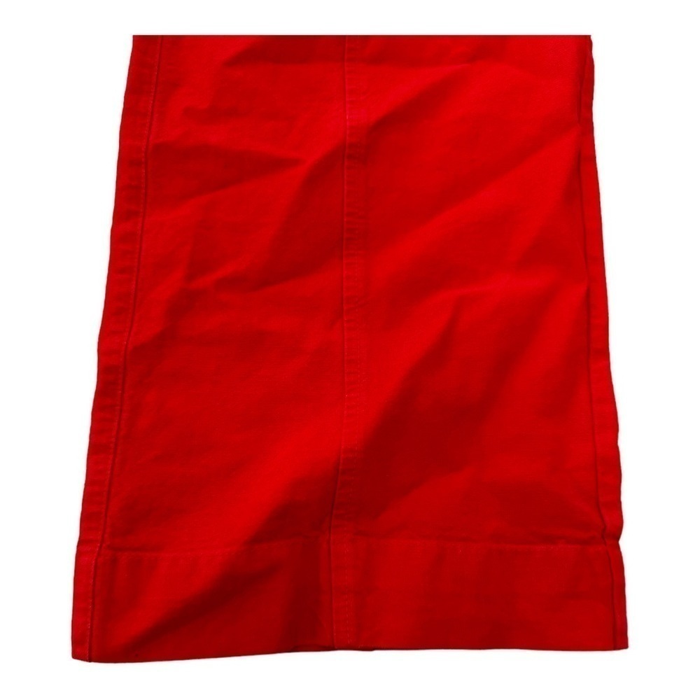 Free People High Rise Drawstring Straight Leg Red Pant - Picture 4 of 9